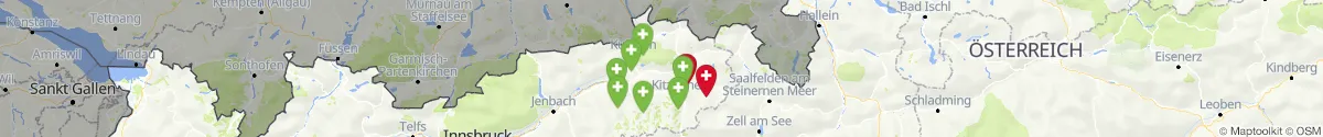Kartenansicht für Apotheken-Notdienste in der Nähe von Waidring (Kitzbühel, Tirol)